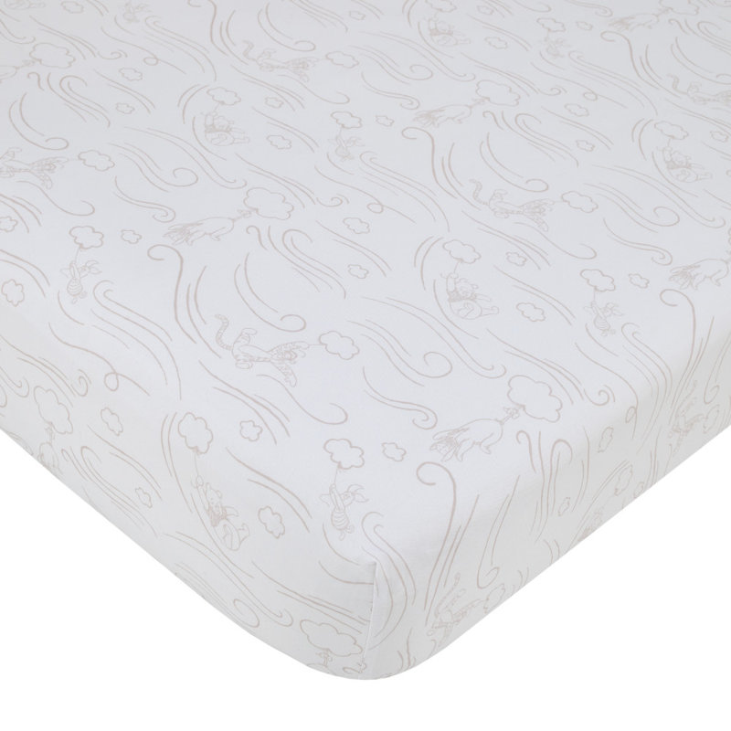 NoJo Disney Winnie the Pooh - Blustery Day Clouds with Piglet, Tigger and Eeyore 3 Piece Nursery Crib Bedding Set 