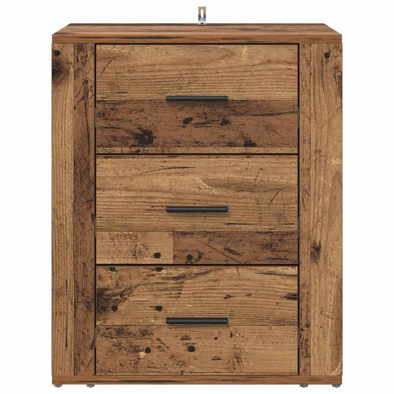 35cm W Manufactured Wood Bedside Table, Old Wood