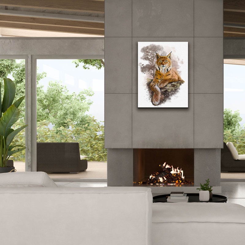 «Epic Graffiti« The Eurasian Lynx Lies On A Rock »par Kajenna Art, art mural sur toile, 26 po x 34 po, H 34 po x l 26 po