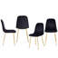 Ensemble de 4 chaises d'appoint de style moderne rembourrées en forme de cuillère
