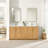 Carrasco 72" Double Bath Vanity in Oak Natural Brown with Silk White Quartz Stone Top-1368531841-1397120202