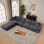 Canapé modulaire de 144 po - Canapé en U surdimensionné en velours côtelé avec repose-pieds mobile, confortable, moderne et sans assemblage-611519844-611519853