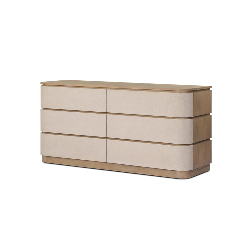 Mariella 6 Drawer Dresser-Beige Painted Linen