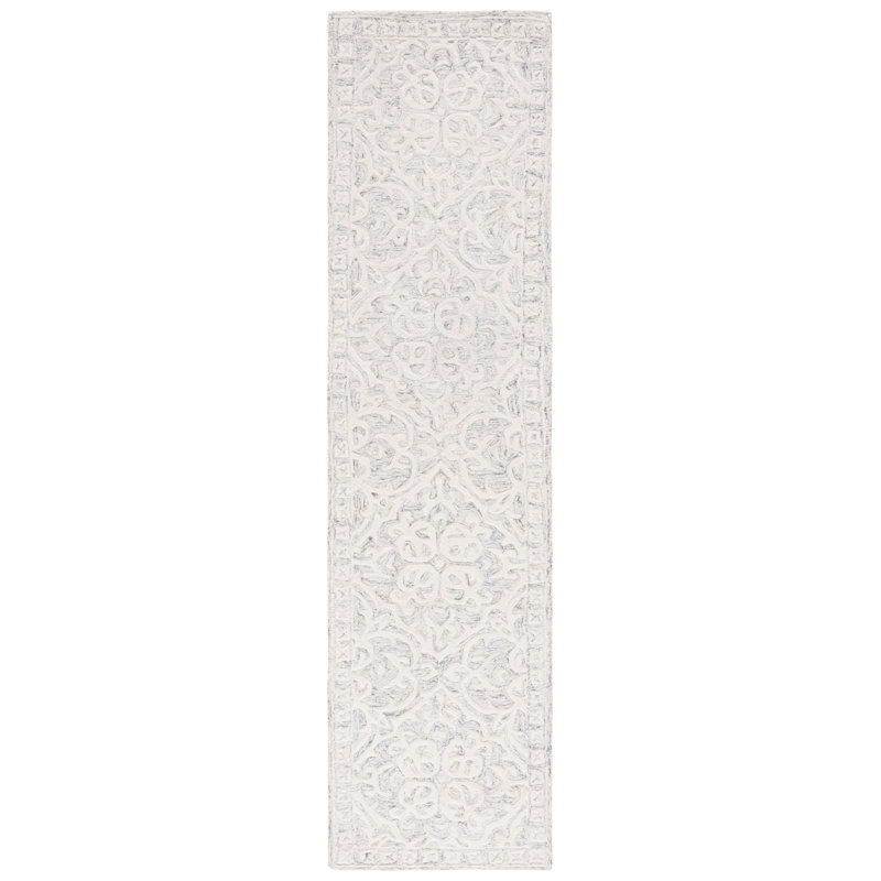 Durnan Hand Tufted Wool And Cotton With Latex Floral Rug, Runner 2'3" x 9'