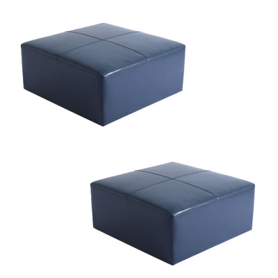 Hustle 89Cm Wide Genuine Leather Rectangle Footstool Ottoman