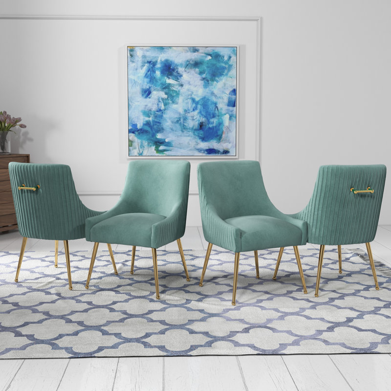 Chaise d'appoint en velours Baudel, Vert