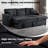 Convertible Sectional Sofa With Reversible Storage Chaise, Cup Holder, Usb & Usb-C Ports, And Sleeper Function, Black Corduroy Fabric-642197764