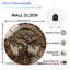 Horloge murale vintage en forme d'arbre avec engrenages - horloge murale moderne en verre 12 po