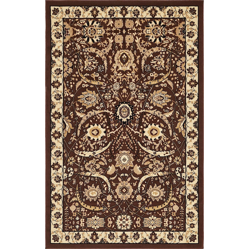 Kashan Floral Indoor Rug, Rectangle 6' x 9'
