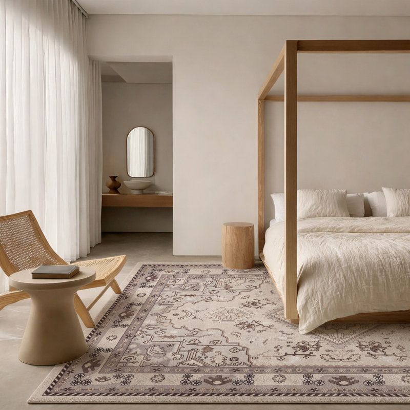 Tapis traditionnel beige et gris Orianna, 8'0" x 10'0"