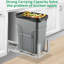 Pull Out Trash Can Under Cabinet, Stainless Steel Slide Out Garbage Can Shelf Under Sink, Adjustable Slide Out Shelf for Waste Can Under Kitchen Sink for Trash Can, Trash Can Not Included-128772357-128772358
