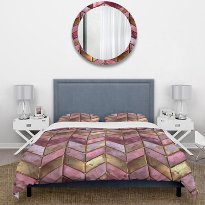 Ensemble de housse de couette Golden Chevron V - Midcentury
