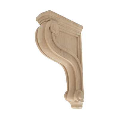 Corbeau en bois massif classique brut moyen 10-1 / 16 po x 2-1 / 8 po x 6-11 / 16 po