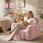 Canapé à une place Lotus. Fauteuil à billes en fausse fourrure avec tirettes. Aucun assemblage requis, rose.-2024943239