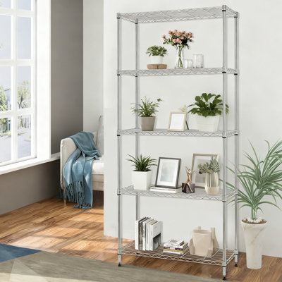 5-Tier Heavy-Duty Wire Shelving Unit Commercial Storage Rack With 750Lb Capacity For Kitchen Pantry Garage Restaurant
