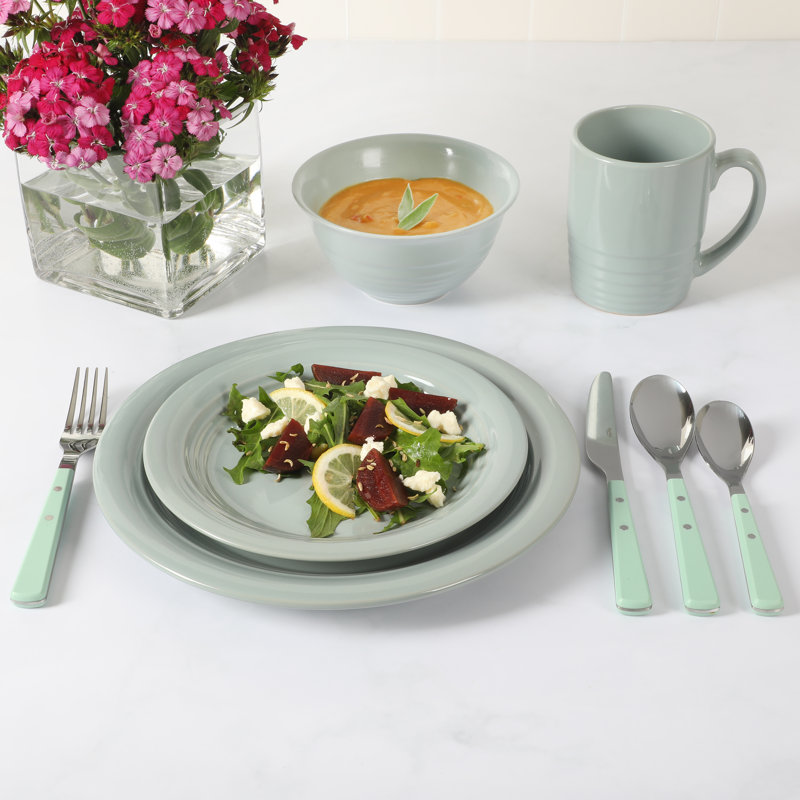 Service de table en grès 32 pièces Martha Stewart, Bleu