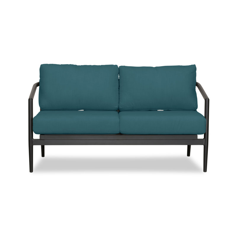 Olio Outdoor 2 - Seat Loveseat, Black, Canvas Natural Sunbrella® Canvas
