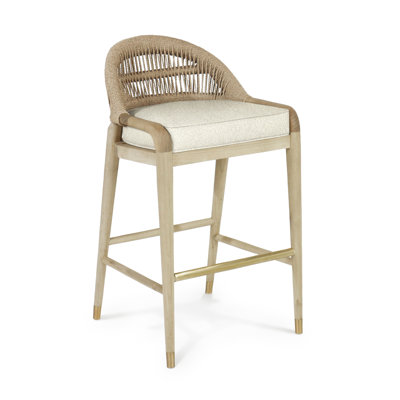 Dreshervale Fara Blonde Rope & Upholstered Bar Stool