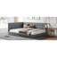 Structure de lit de jour double rembourrée pleine grandeur - gris, velours-830582120