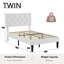 Ensemble de 2 cadres de lit Candelaria, ensemble de 2 cadres de lit plateforme tapissiers simples avec têtes de lit capitonnées réglables, lit simple en tissu de lin avec capitonnage à boutons, aucun sommier nécessaire, ensemble de mobilier de chambre à coucher moderne-994737736