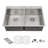 33"Double Bowl Drop-in Kitchen Sink, 16 Gauge T304 Stainless Steel Topmount 50/50, Brushed Nickle, 2 Faucet Holes, Fits 36" Cabinet-92722729