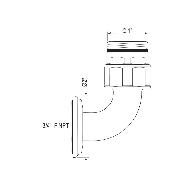 Exposed Thermostatic Valve Bottom Return Elbow