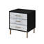 Table de chevet en métal et panneau de particules dans les styles noir, argent et or