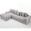 Nouveau lit convertible surdimensionné en L à 3 places en velours côtelé, gris, 31 pièces, sans assemblage, avec pochette de rangement pour les soirées tranquilles-868283252