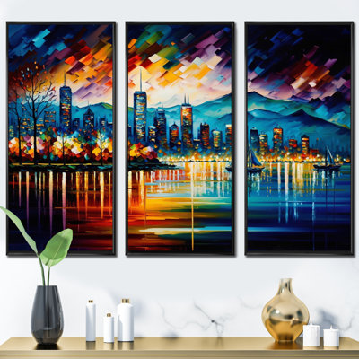 " Vancouver Skyline At Sunset I " 3 - Pieces