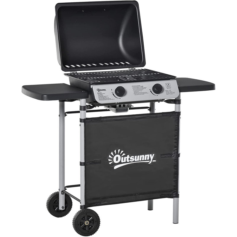 HOMCOM 2 - Burner Countertop Natural Gas 9500 BTU BTU Gas Grill