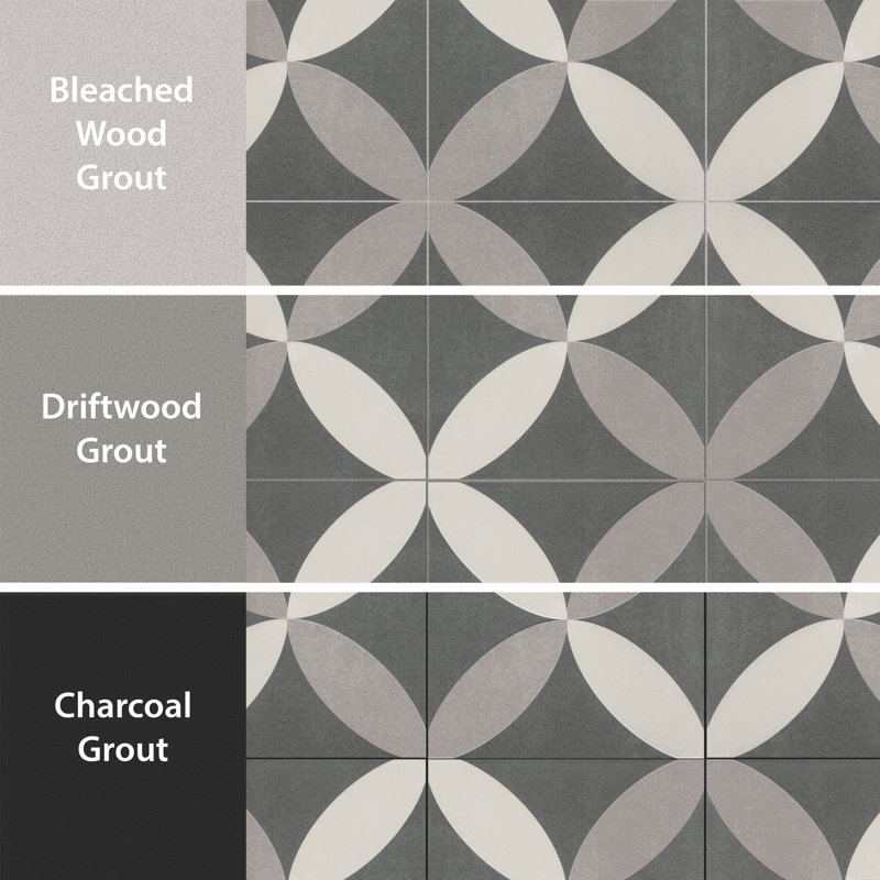 Twenties 8" x 8" Ceramic Patterned Wall & Floor Tile