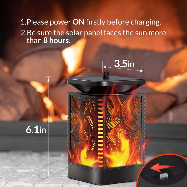 DOnline Solar Lanterns Outdoor Waterproof Flickering Flame Hanging Lantern Camping Powered Lights Decorative for Halloween at MechanicSurplus.com