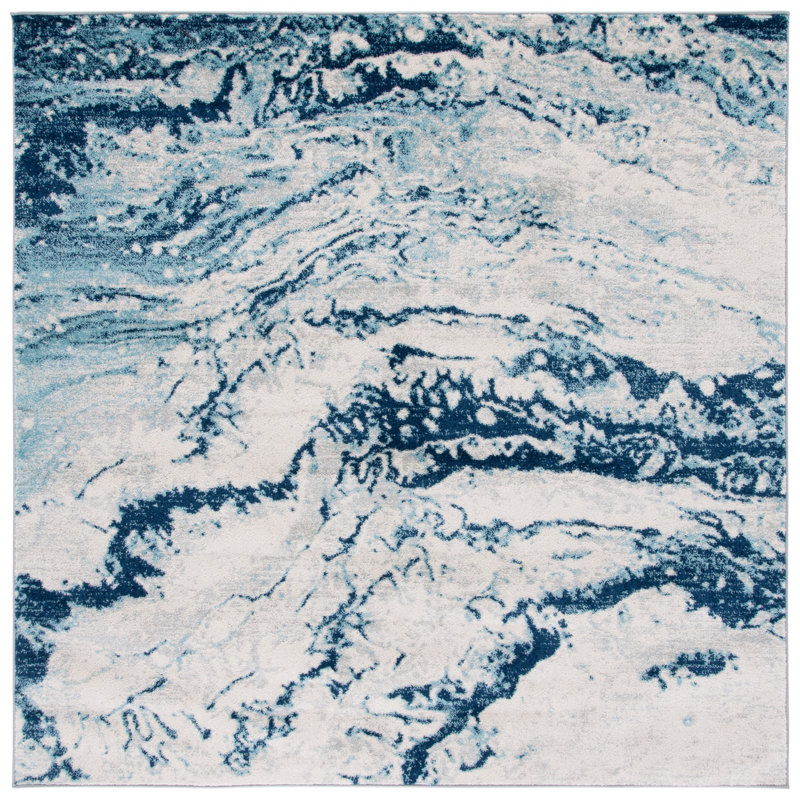 Tapis ivoire / bleu Haviland 276, Carré 6 pi 7 po