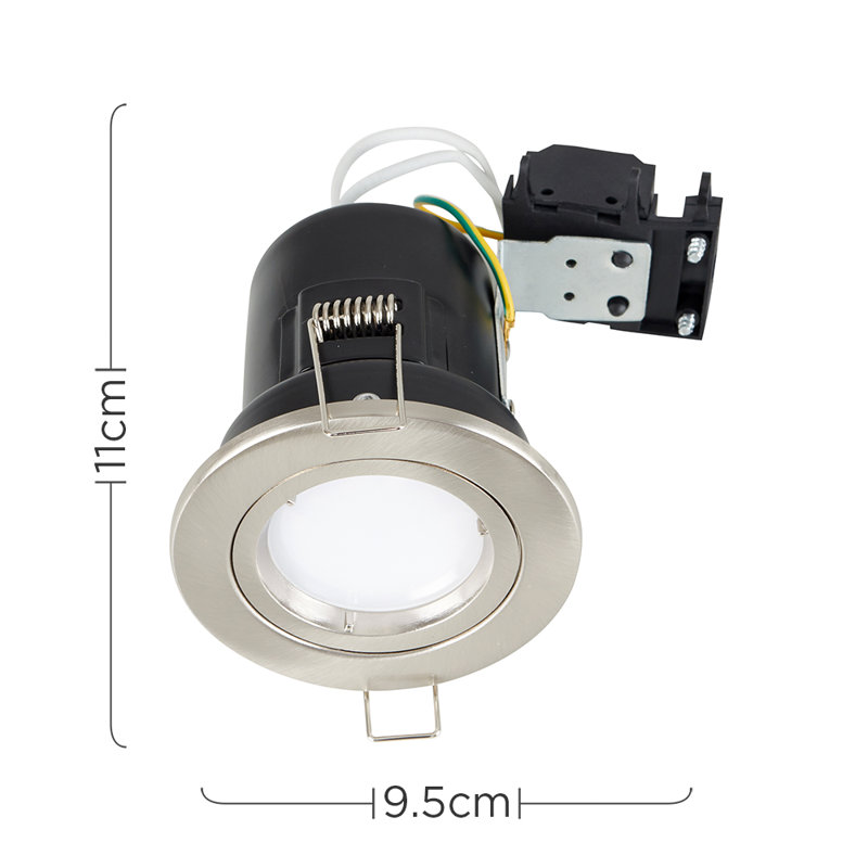 Twist and Lock Cool Fire Rated Retrofit Downlight, Brushed Chrome, 3000K