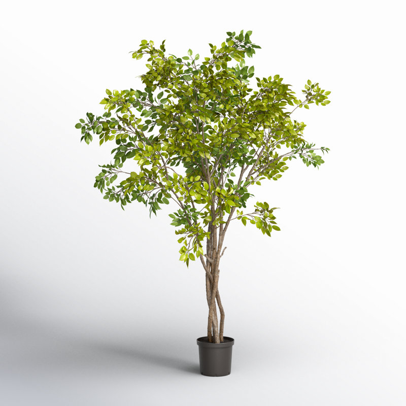 Faux grand arbre réaliste 10 pi Ficus Grande, H 120 po x l 95 po x P 95 po
