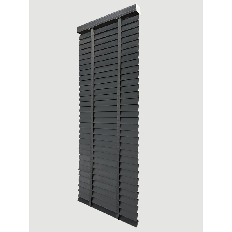 Fauxwood Tape Blind, 150 cm L x 150 cm W, Dark Grey