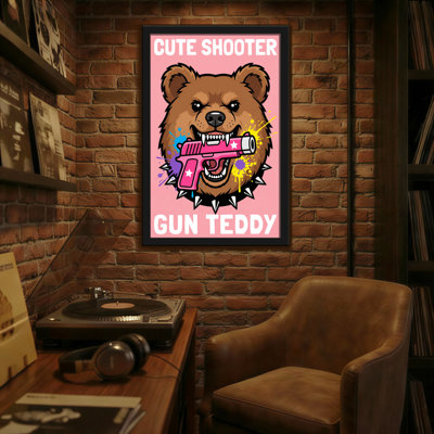 Ours en peluche avec pistolet rose