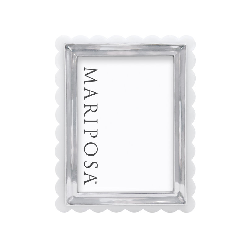 Metal Picture Frame, White, 5" W x 7" H