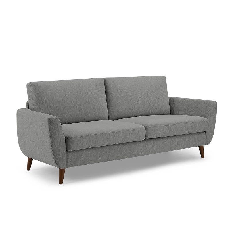 Smiling 215.9Cm Flared Arms Sofa, Grey Linen Blend