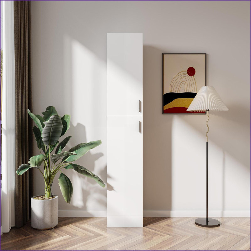 Armoire de rangement blanche moderne à 2 portes avec 3 tablettes fixes Cabinets | Minimaliste | Cuisine, Blanc
