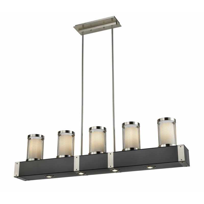 Arcanum 5 - Light Kitchen Island Pendant, Satin Nickel/Graphite