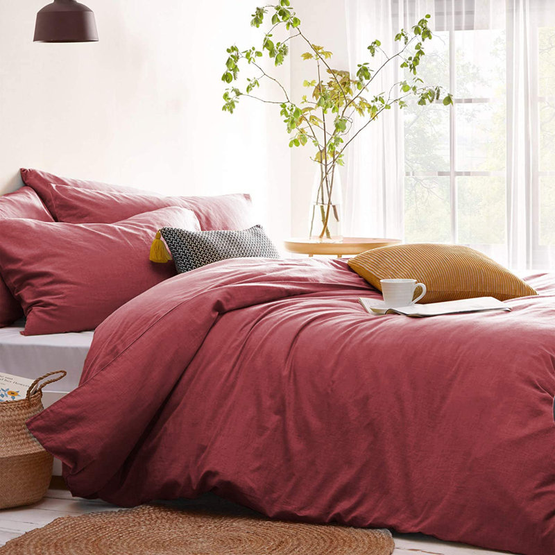 SJT-US-Chunse Polyester Twill Duvet Cover, Dark Green, Queen Duvet Cover + 2 Pillowcases