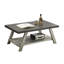 Table basse rectangulaire patinée en noyer et gris patiné - Style moderne avec pieds