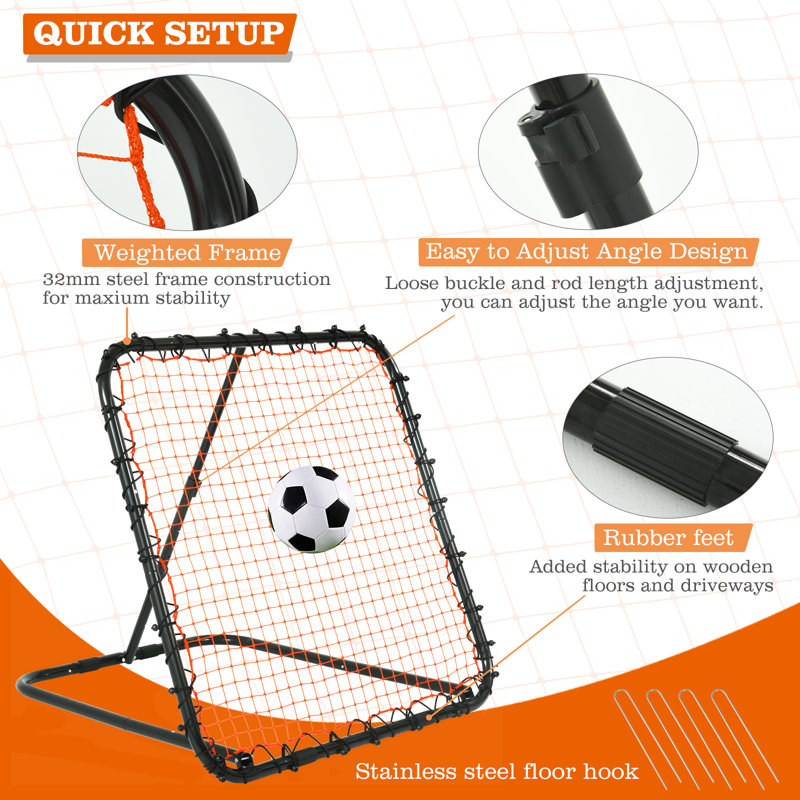 Portable Soccer Rebounder, 3.9×3.9ft Rebound Net With Quick Folding Design