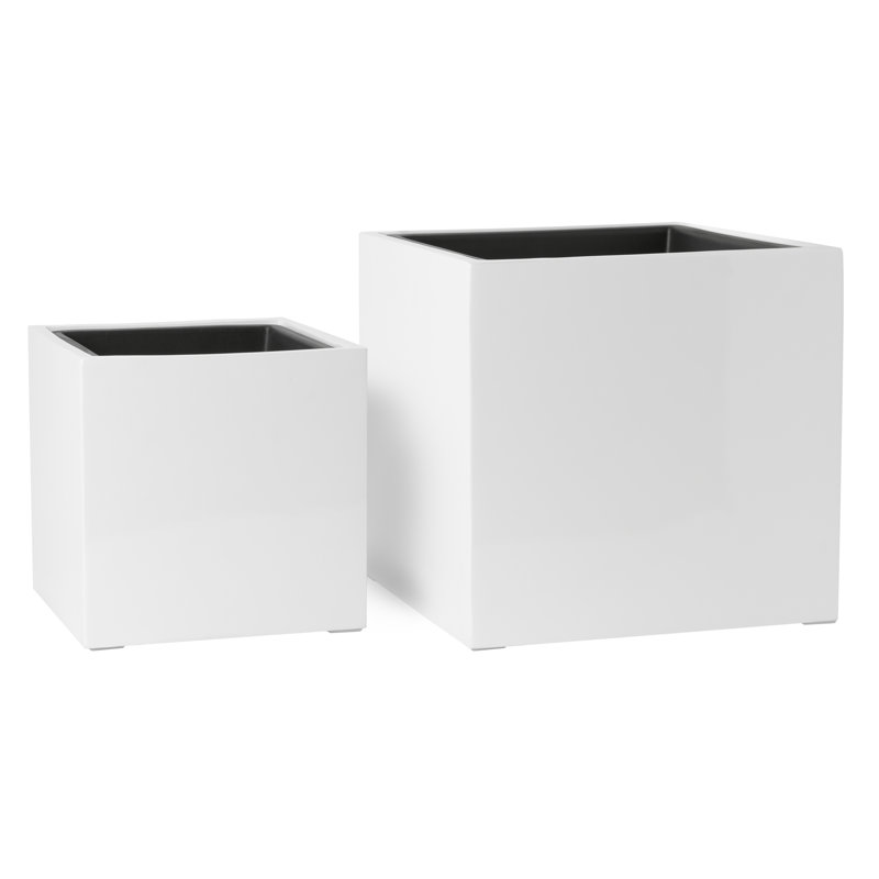 Ensemble de pots à fleurs faits à la main 2 pièces Wonya, Blanc