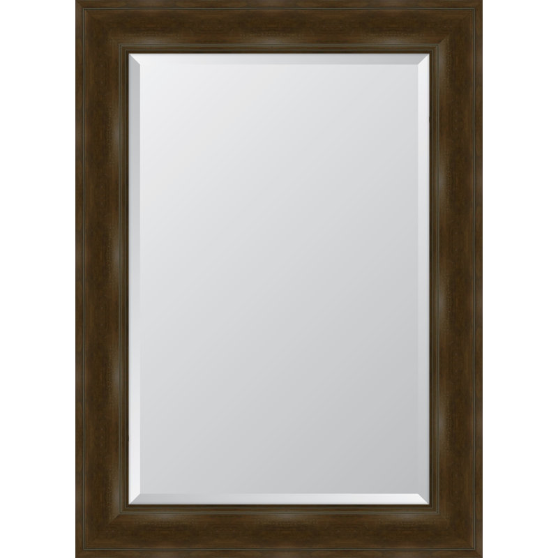 Miroir mural à cadre en résine English, H 44,5 po x l 32,5 po, Noyer