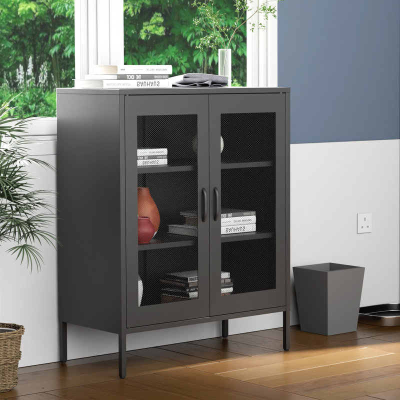 Ascena Metal Accent Cabinet, Black
