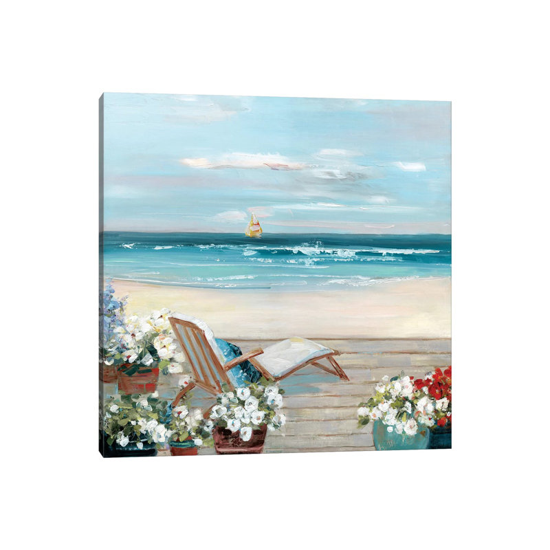 Beach House View by Sally Swatland - Wrapped Canvas Painting, 30.48 cm H x 30.48 cm W