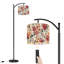 Lampe sur pied à arc avec abat-jour réglable Vintage Rose Daisy Floral Peach Rose Summer Decor Blossoms Lampadaire 3 températures de couleur à intensité variable pour lampe