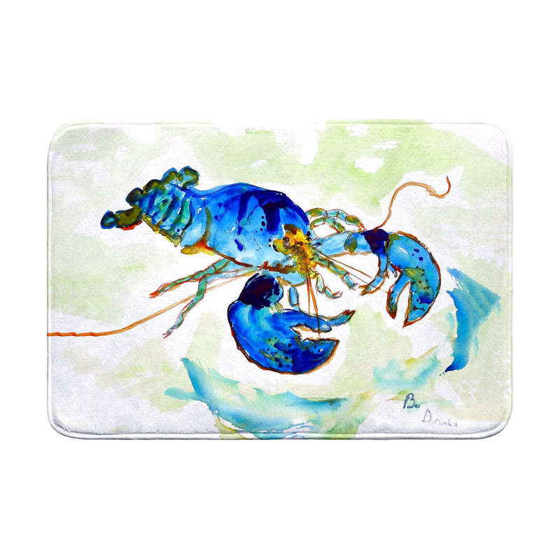 Tapis de bain vert-bleu